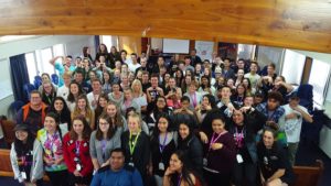 100 students celebrating at the workshop in Feilding